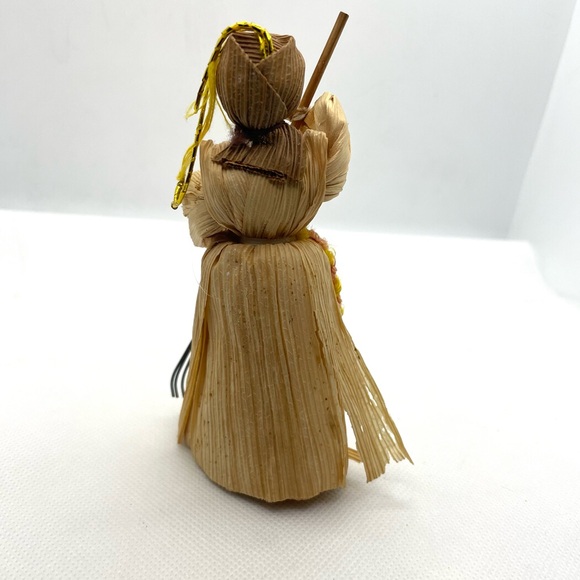 2 Handcrafted Cornshucks Corn Husk Doll/Angel Christmas Ornaments Holiday Decor - Picture 5 of 5
